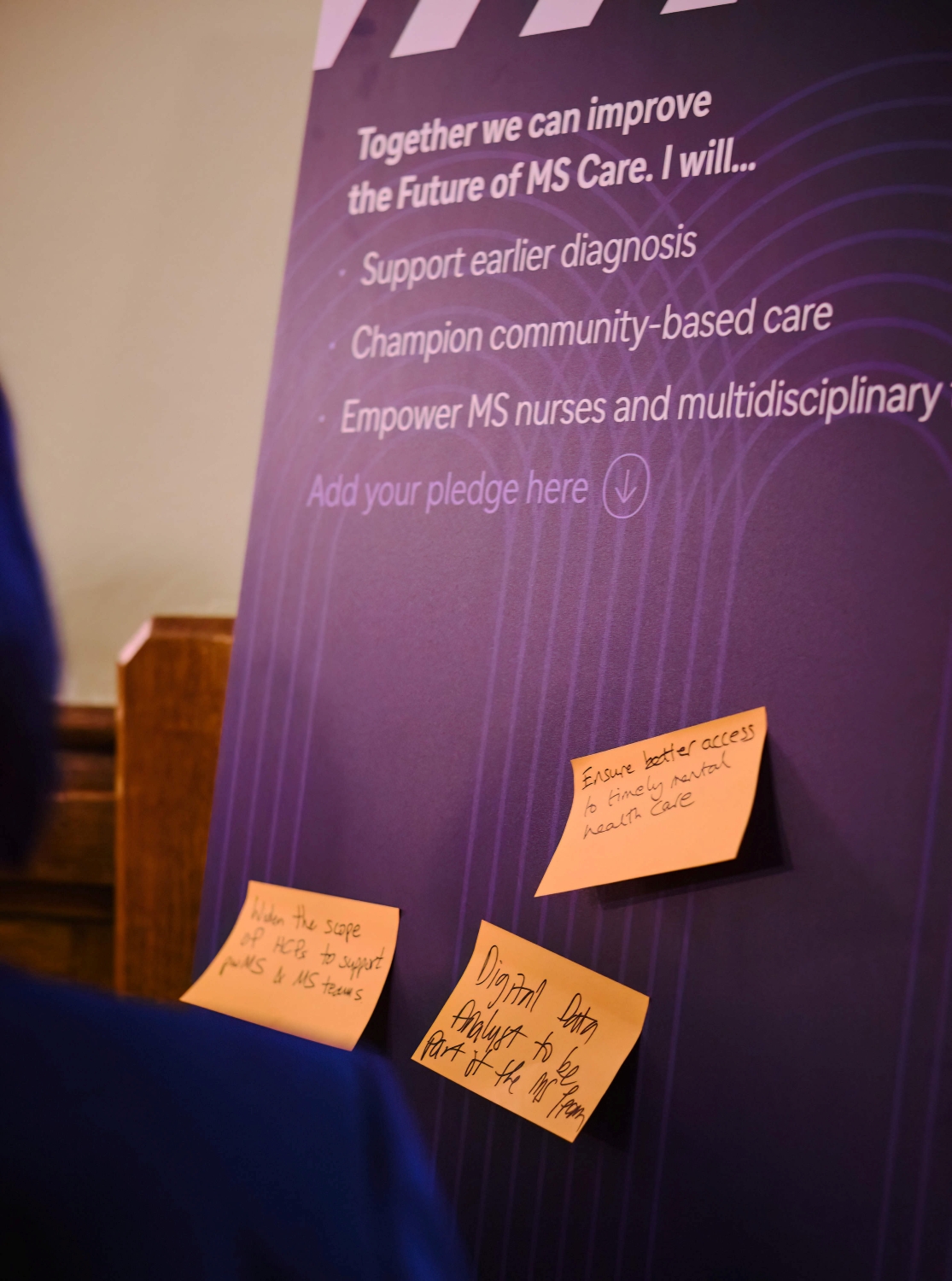 A board with post-it notes attached